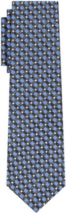 Krawat jedwabny niebiesko-szary opalizujący w mikrowzór PREMIUM