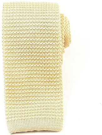 Krawat Knit słoneczny - beżowy gładki EM 01025