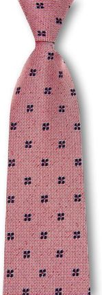 Krawat jedwabny bordowo różowy kwiaty EM 5