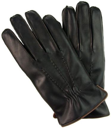 Rękawiczki PREMIUM w kolorze czarnym z obszyciem - skóra z owcy EM 20