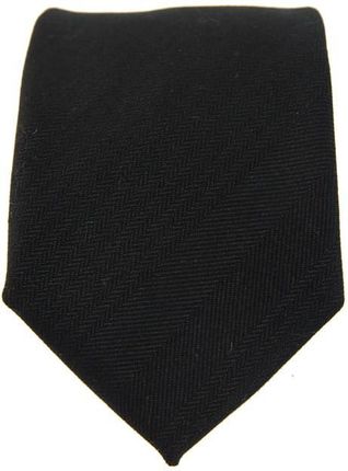 Krawat bawełniany czarny w jodełkę EM 67