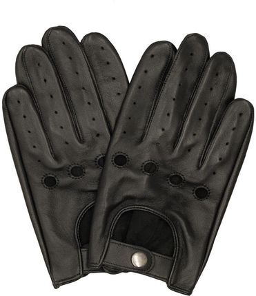 Rękawiczki samochodowe wykonane ze skóry koźlęcej w kolorze czarnym z touch screen EM 28