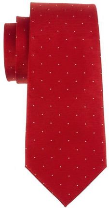 Krawat czerwony w białe kropki EM 2