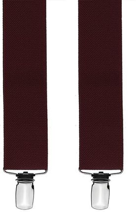 Szelki do spodni gładkie w kolorze bordowym EM 40