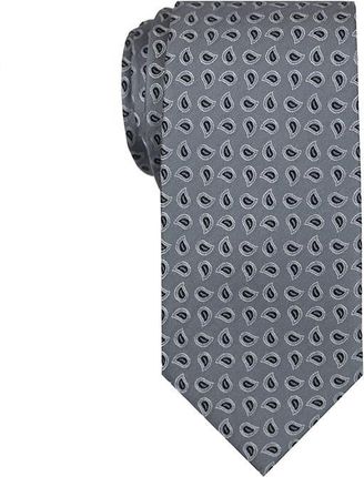 Krawat elegancki szary w paisley EM 7