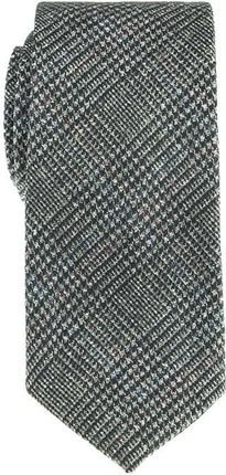 Krawat bawełniany melanżowy szary w kratę EM 17