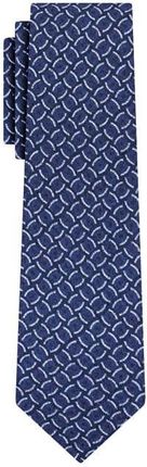 Krawat z wiskozy niebieski we wzory EM 25