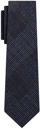 Krawat z wiskozy szary w kratę EM 26