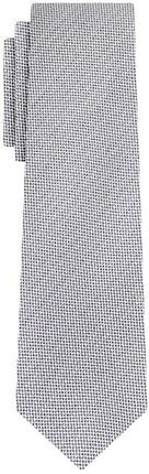 Krawat jedwabny srebrny mikrowzór EM 13