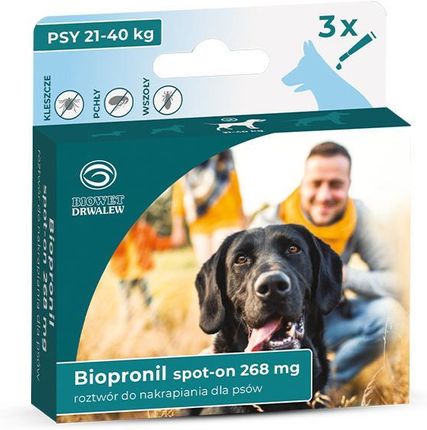 BIOPRONIL spot-on 268 mg - krople przeciw kleszczom dla psa 21-40 kg