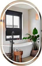 Zdjęcie LUSTRO ŚCIENNE LED OLL 60x90 cm Złote Szczotkowane - Michałowo