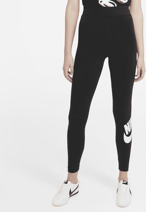 Damskie legginsy z wysokim stanem i logo Nike Sportswear Essential - Czerń