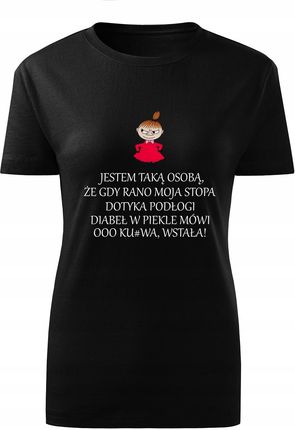 Koszulka T-shirt damska D501 Mała MI Diabeł Mówi czarna rozm L