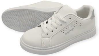 Białe Buty Sportowe Sznurowane Damskie