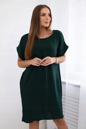 Sukienka oversize z kieszeniami ciemny zielony