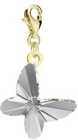 Charms Złoty Motyl Kryształ 925 Prezent Urodziny Biżuteria DEDYKACJA GRATIS