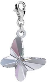 Srebrny Charms Motyl Kryształ Prezent 925 DEDYKACJA GRATIS