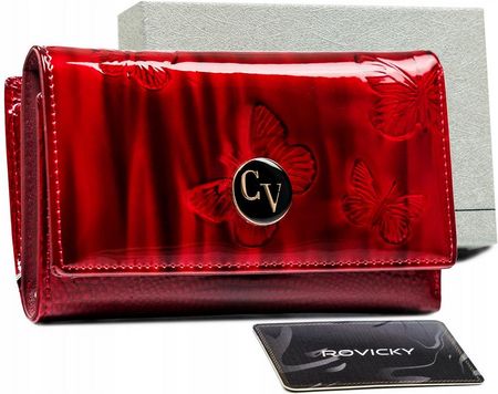 Elegancki portfel damski z lakierowanej skóry naturalnej - 4U Cavaldi
