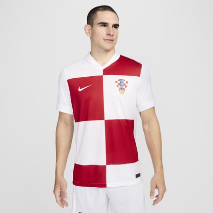 Męska Koszulka Piłkarska Nike Dri Fit Chorwacja Stadium 2024/25 Wersja Domowa Replika Biel
