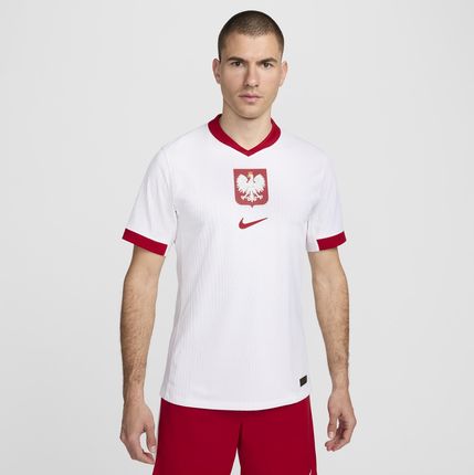 Męska Koszulka Piłkarska Z Krótkim Rękawem Authentic Nike Dri Fit Adv Polska Match 2024/25 Wersja Domowa Biel