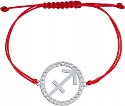 Srebrna Bransoletka Znak Zodiaku STRZELEC Sznurek Srebro 925 DEDYKACJA GRATIS
