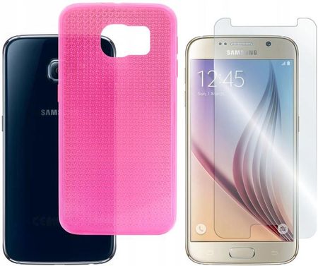 Gsm Hurt Etui Obudowa Pokrowiec Jelly Case Glitter Do Samsung Galaxy S6 Różo I Szkło