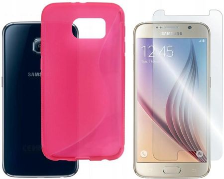 Gsm Hurt Etui Do Samsung Galaxy S6 G920 Case Obudowa Pokrowiec S-Case Różowy I Szkło