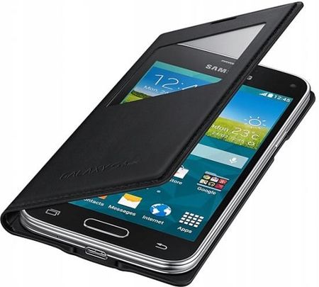 Samsung Etui Flip Cover S View S5 Miniczarny G800F Klapka
