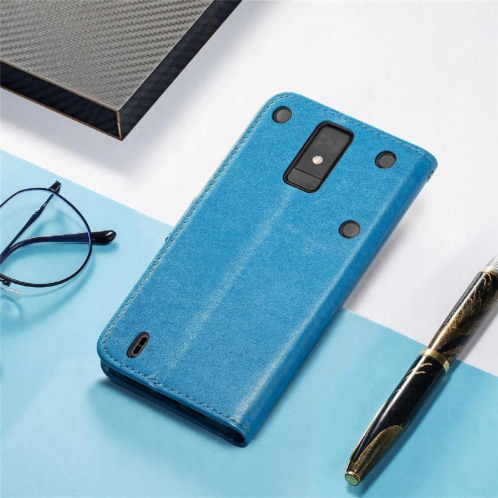 MOJIA Custodia Portafoglio Per ZTE Blade A32: Con Supporto, Slot Carte E Protezione RFID. Colore Blu, In Similpelle - 3