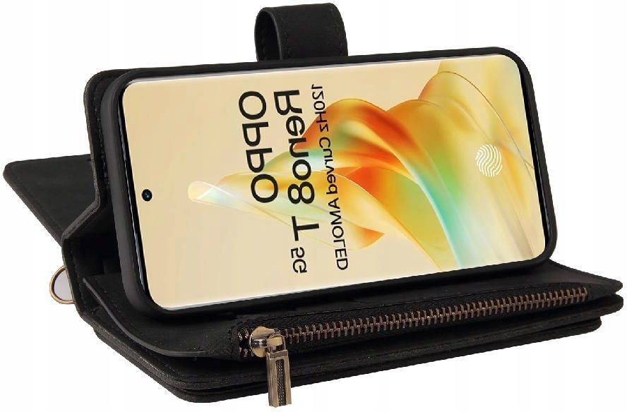 Custodia Flip Con Tasche E Chiusura Magnetica Per OPPO Reno 6 Pro+ 5G - Cover In Tessuto Oxford E Pelle PU Con Supporto Per Video - Protezione Antiurto