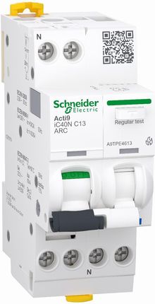 Schneider Detektor Iskrzenia Acti9 Ic40N-Arc-C13-1N 1N-Biegunowy Charakterystyka C,13 A Z Wyłącznikiem Nadprądowym A9Tpe4613
