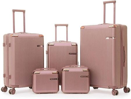 Duży zestaw walizek i kuferków BETLEWSKI ZEST BWA-029 5 R.ZL różowe złoto