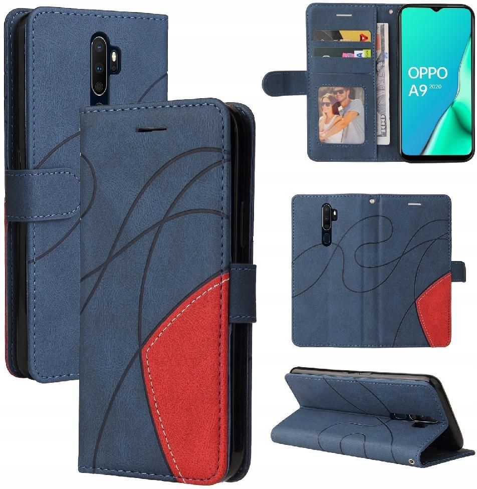 SATURCASE Custodia Portafoglio Per Oppo A9 2020 / A5 2020 – Pelle PU Con Chiusura Magnetica, Slot Per Carte E Supporto, Colore Nero
