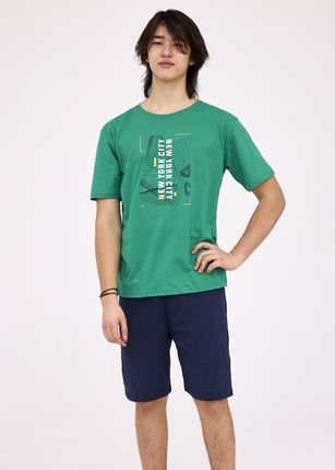Piżama chłopak New York City krótki ręk XS-L (176/M, zielony)