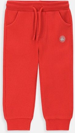 Spodnie dresowe  czerwone z kieszeniami i wiązaniem w pasie