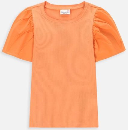T-shirt z krótkim rękawem pomarańczowy z ozdobnymi rękawami