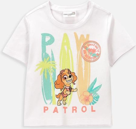 T-shirt z krótkim rękawem biały z nadrukiem, licencja PAW PATROL