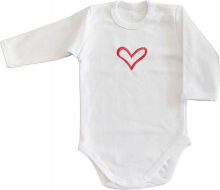 Białe Body niemowlęce 62 długi rękaw haft bawełniane dla noworodka