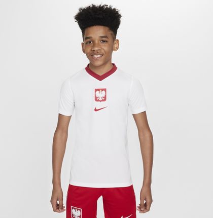 Koszulka piłkarska dla dużych dzieci Nike Dri-FIT Polska Stadium 2024/25 (wersja domowa) (replika) - Biel