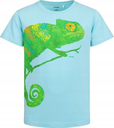 T-shirt Koszulka dziecięca chłopięca Bawełna 158 niebieski Kameleon Endo