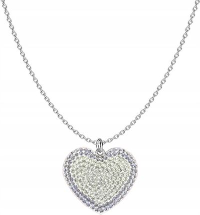 Naszyjnik Srebrny Serce Kryształy Prezent na Dzień Kobiet ŻYCZENIA GRATIS