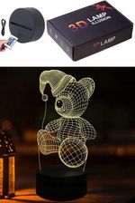 Zdjęcie Lampka Nocna Neon Akryl Dekoracja 3D Led Hologram Rgb Miś Pluszak Pilot - Dobczyce