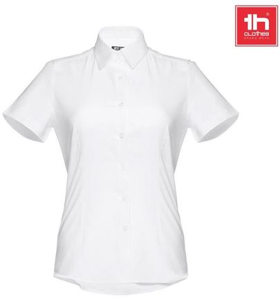 THC LONDON WOMEN WH. Damska koszula oxford z krótkim rękawem. Kolor biały