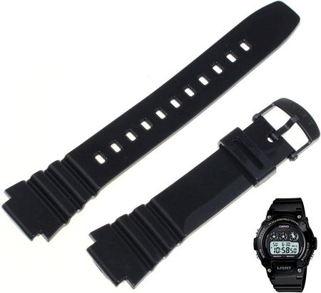 Casio Pasek do zegarka W-214HC czarny lakierowany 10409322