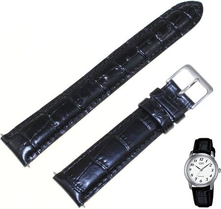 Casio Skórzany pasek do zegarka MTP-1236L czarny 18 mm