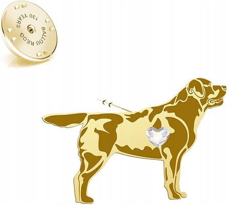 Mejk Jewellery Wpinka Złota Z Labrador Retriever 925