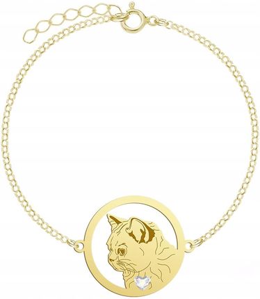 Mejk Jewellery Bransoletka Złota Kot Brytyjski Krótkowłosy 925