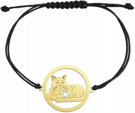 Mejk Jewellery Bransoletka Złota British Shorthair Cat 925
