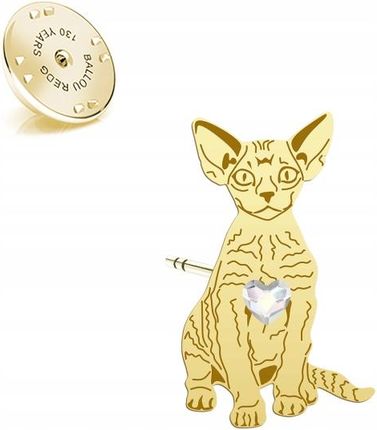Mejk Jewellery Wpinka Złota Kot Devon Rex 925