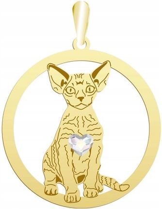 Mejk Jewellery Zawieszka Złota Kot Devon Rex 925